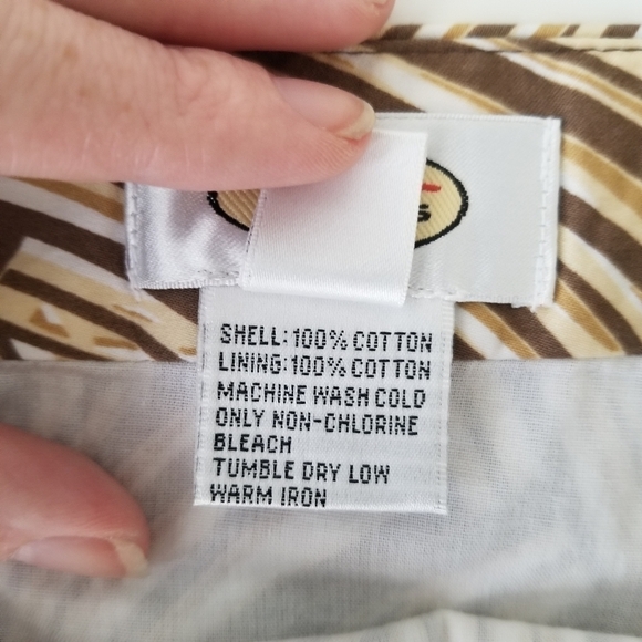 Talbots Y2K Tropical Print Midi Skirt Tan/Cream Neutral Size 18 - Picture 6 of 10